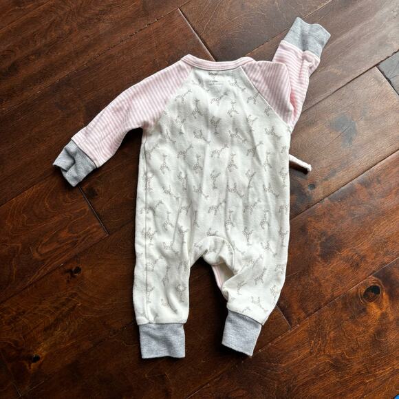 Mud Pie Girls 0-3 Month Romper Outfit Sleeper Pink Giraffes - Picture 6 of 6